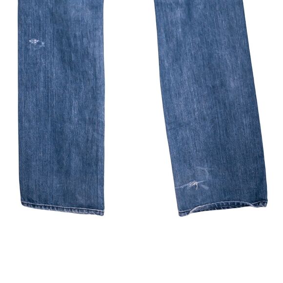 7 For All Mankind Jeans Womens Blue Bootcut Distressed Low Rise Denim Size 10/26 - Picture 9 of 11